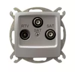 KARO Gniazdo RTV-SAT z dwoma wyjściami SAT - kolor srebrny perłowy