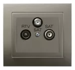KIER Gniazdo RTV-SAT z dwoma wyjściami SAT - kolor satyna light