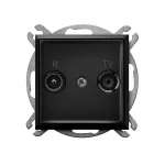 ARIA Gniazdo RTV przelotowe 14-dB - kolor czarny metalik