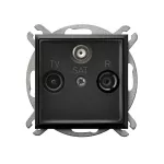 ARIA Gniazdo RTV-SAT przelotowe - kolor czarny metalik