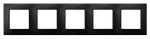 ARIA Ramka pięciokrotna do łączników IP-44 - kolor czarny metalik