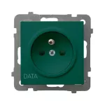 AS Gniazdo pojedyncze z uziemieniem DATA z przesłonami torów prądowych - kolor zielony
