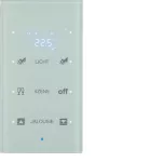 KNX TS Sensor dotykowy 3-kr z reg. temp., konfigurowalny, szkło, biały