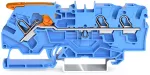 3-przewodowa złączka przelotowa z dźwignią i Push-in CAGE CLAMP® 4 mm², niebieski