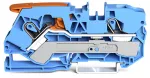 2-przewodowa złączka przelotowa z dźwignią i Push-in CAGE CLAMP® 10 mm², niebieska