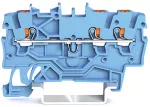 3-przewodowa złączka przelotowa z przyciskiem 1mm², niebieska