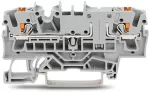 2-przewodowa złączka przelotowa z przyciskiem 2,5 mm², szara 2202-1601