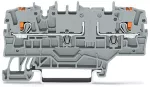 2-przewodowa złączka przelotowa z przyciskiem 2,5 mm², szara 2202-1901