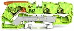 3-przewodowa złączka PE z dźwignią i Push-in CAGE CLAMP® 10 mm², żółto-zielony