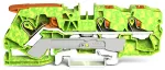 3-przewodowa złączka PE z dźwignią i przyciskiem 10 mm², żółto-zielony