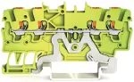4-przewodowa złączka PE z przyciskiem 1mm², żółto-zielony