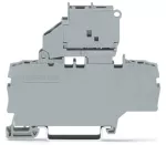 2-przewodowa złączka bezpiecznikowa z uchylną podstawką bezpiecznika z dodatkowym mostkowaniem, szara 2002-1911/1000-867