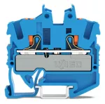 2-przewodowa złączka przelotowa mini; z przyciskiem 2,5 mm², niebieski 2252-1204