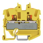 Złączka przelotowa Mini 2-przewodowa z przyciskami 2,5 mm², żółty 2252-1206