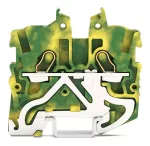 2-przewodowa złączka PE mini Z otworem montażowym 1mm², żółto-zielony