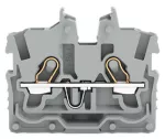 2-przewodowa złączka przelotowa mini Z otworem montażowym 1mm², szara 2050-301