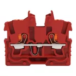 Złączka przelotowa Mini 2-przewodowa z przyciskami 1mm², czerwony 2250-303