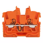 Złączka przelotowa Mini 2-przewodowa z przyciskami 1mm², pomarańczowy 2250-302