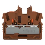 Złączka przelotowa Mini 2-przewodowa z przyciskami 2,5 mm², brązowy 2252-301/000-014