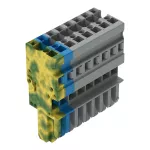 1-przewodowe gniazdo; CAGE CLAMP®; 4 mm²; raster 5 mm; 8-bieg.; Wypust kodujący; 4,00 mm²; szary/niebieski/żółto-zielony