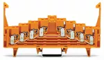 4-piętrowa złączka potencjałowa z zatrzaskami, pomarańczowa 727-225