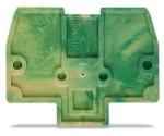 Ścianka końcowa/wewnętrzna gr. 2 mm do 2-przewodowej złączki PE EX, żółto-zielona