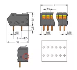 Złączka THR do płytek drukowanych suwak 0,5 mm² RM 2,5 mm 2-bieg, czarny