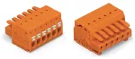 1-przewodowe gniazdo przycisk Push-in CAGE CLAMP®, pełna ochrona przed błędnym wetknięciem, pomarańczowa 2734-204
