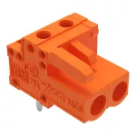 Gniazdo THT Pin lutowniczy 0,6 x 1,0 mm konstrukcja kątowa, pomarańczowa 232-263