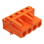 Gniazdo THT Pin lutowniczy 0,6 x 1,0 mm konstrukcja kątowa, pomarańczowa 232-264