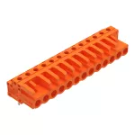 Gniazdo THT Pin lutowniczy 0,6 x 1,0 mm konstrukcja kątowa, pomarańczowa 232-273