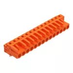 Gniazdo THT Pin lutowniczy 0,6 x 1,0 mm konstrukcja kątowa, pomarańczowa 232-274