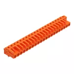 Gniazdo THT Pin lutowniczy 0,6 x 1,0 mm konstrukcja kątowa, pomarańczowa 232-281