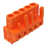 Gniazdo THT Pin lutowniczy 0,6 x 1,0 mm konstrukcja prosta, pomarańczowa 232-165