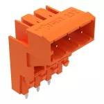 Wtyk podwyższony THT Pin lutowniczy 1,0 x 1,0 mm konstrukcja kątowa, pomarańczowy 232-363