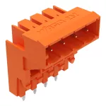 Wtyk podwyższony THT Pin lutowniczy 1,0 x 1,0 mm konstrukcja kątowa, pomarańczowy 232-364