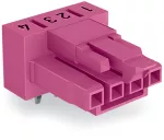 Gniazdo do płytek drukowanych konstrukcja kątowa 4-bieg., różowy