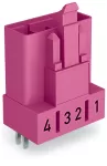 Wtyk do płytek drukowanych konstrukcja prosta 4-bieg., różowy 890-894