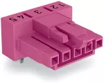 Gniazdo do płytek drukowanych konstrukcja kątowa 5-bieg., różowy