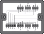 Skrzynka rozdzielcza trójfazowy na jednofazowy (400V/230V), czarna 899-631/105-000