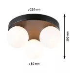 PAULMANN Lampa sufitowa łazienkowa GOVE LED G9 max.3x20W IP44 230V czarny matowy / metal
