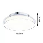 PAULMANN Plafoniera LUENA LED 11.5W 600lm okragła 250mm 3000K IP44 230V szkło chrom / metal