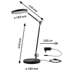 PAULMANN Lampka biurkowa NUMIS QI LED 11W 2700K-6500K 1000lm DIM + ładowanie indukcyjne 230V czarny / aluminium