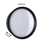 PAULMANN Plafoniera PLATOMO LED 14.5W 1200lm 180mm okrągła IP44 3000K 230V czarny / tworzywo sztuczne