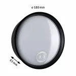 PAULMANN Plafoniera PLATOMO LED 14.5W 1200lm DIM + zmierzchu 180mm okrągła IP44 3000K 230V czarny / tworzywo sztuczne