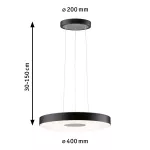 PAULMANN Lampa wisząca PURIC PANE LED SH Zigbee 11W DIM 400mm 230V czarny / szary / metal