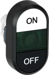 MPD7-11G przycisk podwójny ON-OFF zielone pole podświetlany
