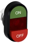 MPD14-11R przycisk podwójny ON-OFF czerwone pole podświetlany