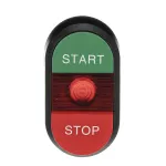 MPD15-11R przycisk podwójny START-STOP czerwone pole podświetlany