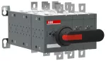 OT315E03YP Przełącznik obejściowy (I-0-II), 315A, 3P, z wałkiem i czarną rączką IP65, montaż na płycie montażowej, zestaw śrub